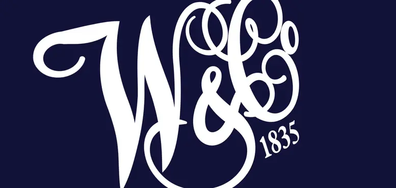 a white text on a blue background