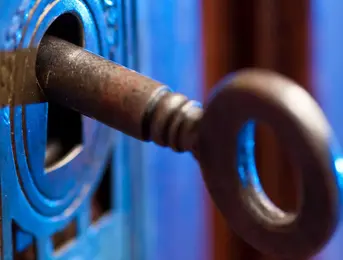 a key in a keyhole