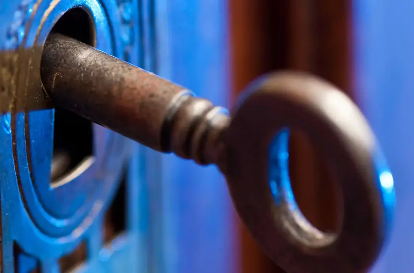 a key in a keyhole