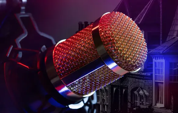 a close up of a microphone