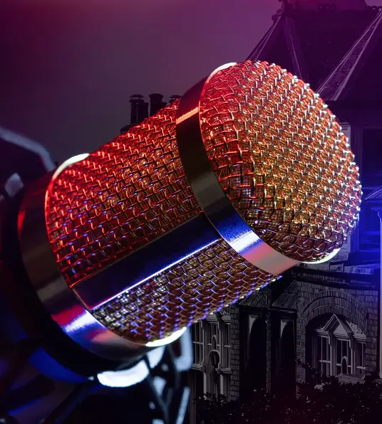 a close up of a microphone