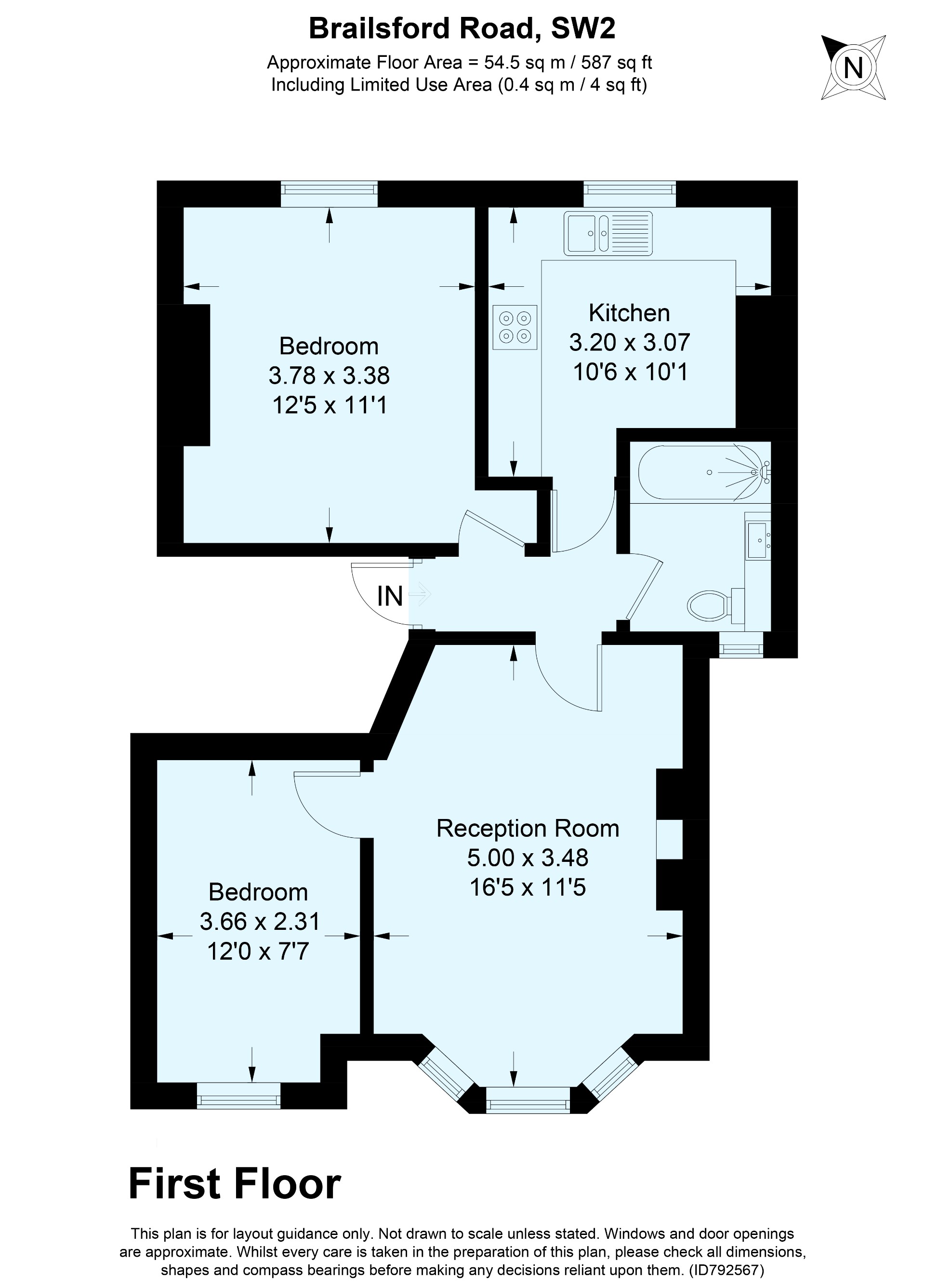2 bedroom property for sale in Brailsford Road, London, SW2 (Ref