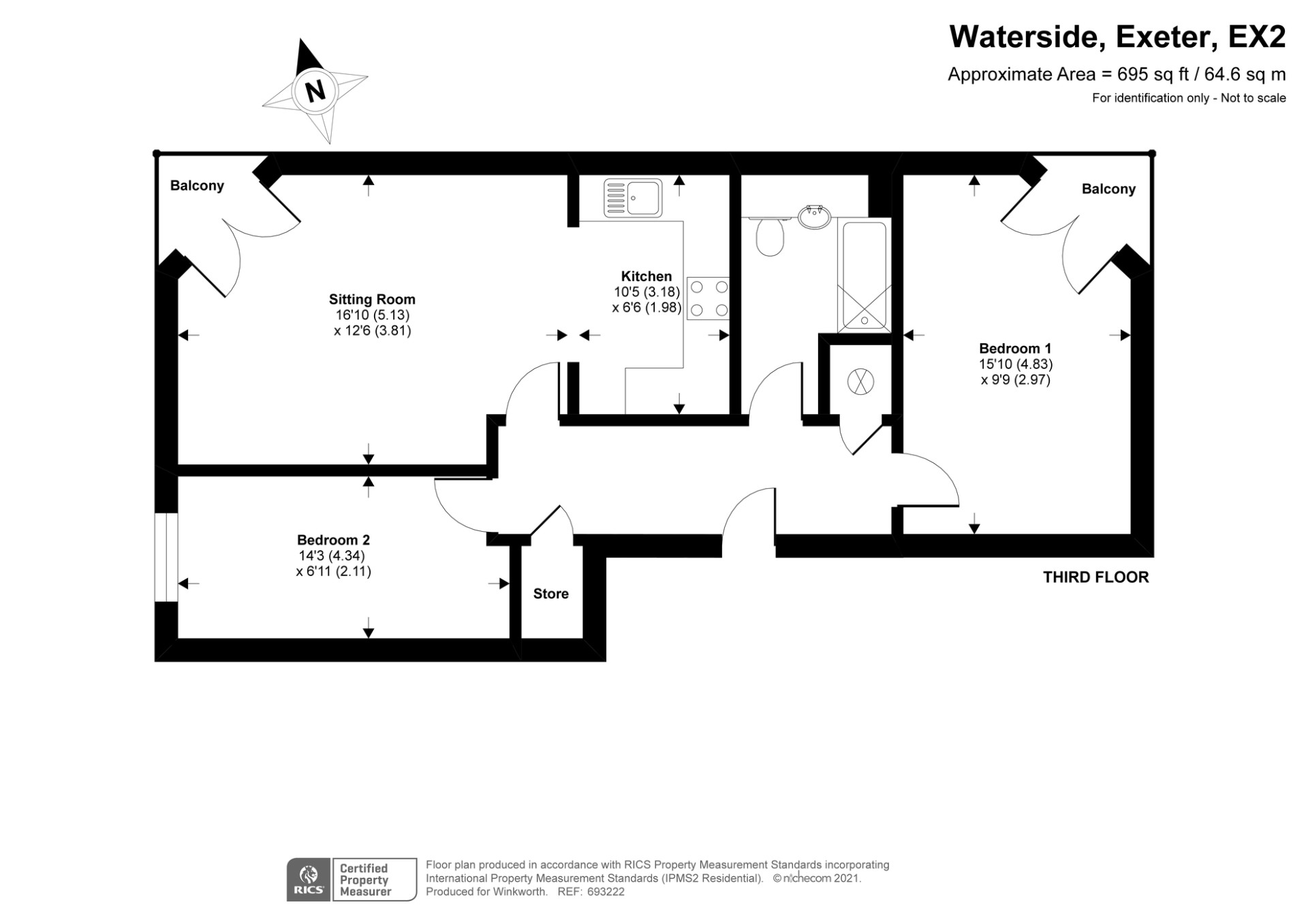 2 bedroom property for sale in Waterside, Quayside, Exeter, EX2 (Ref