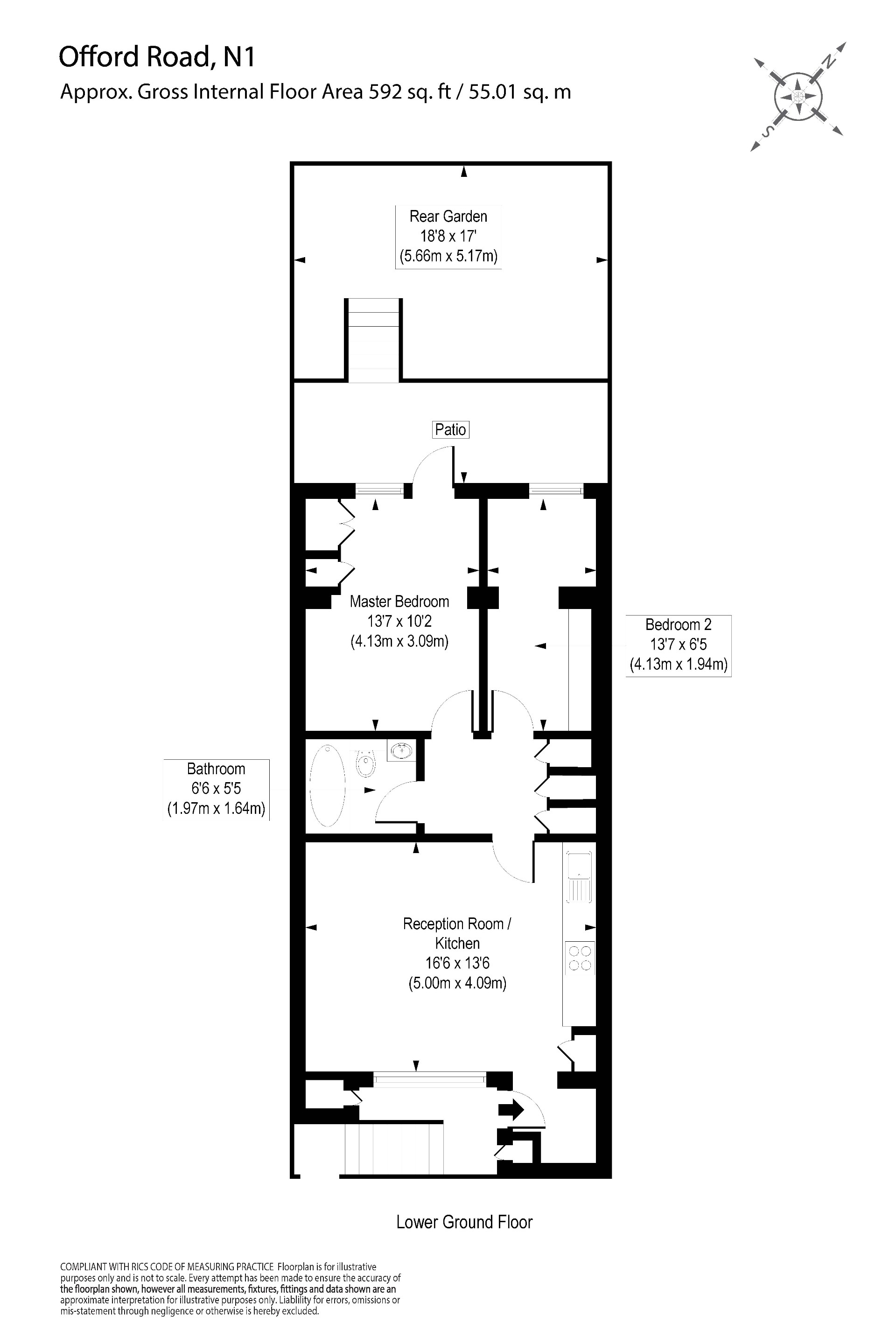 2 bedroom property for sale in Offord Road, Islington, London, N1 (Ref
