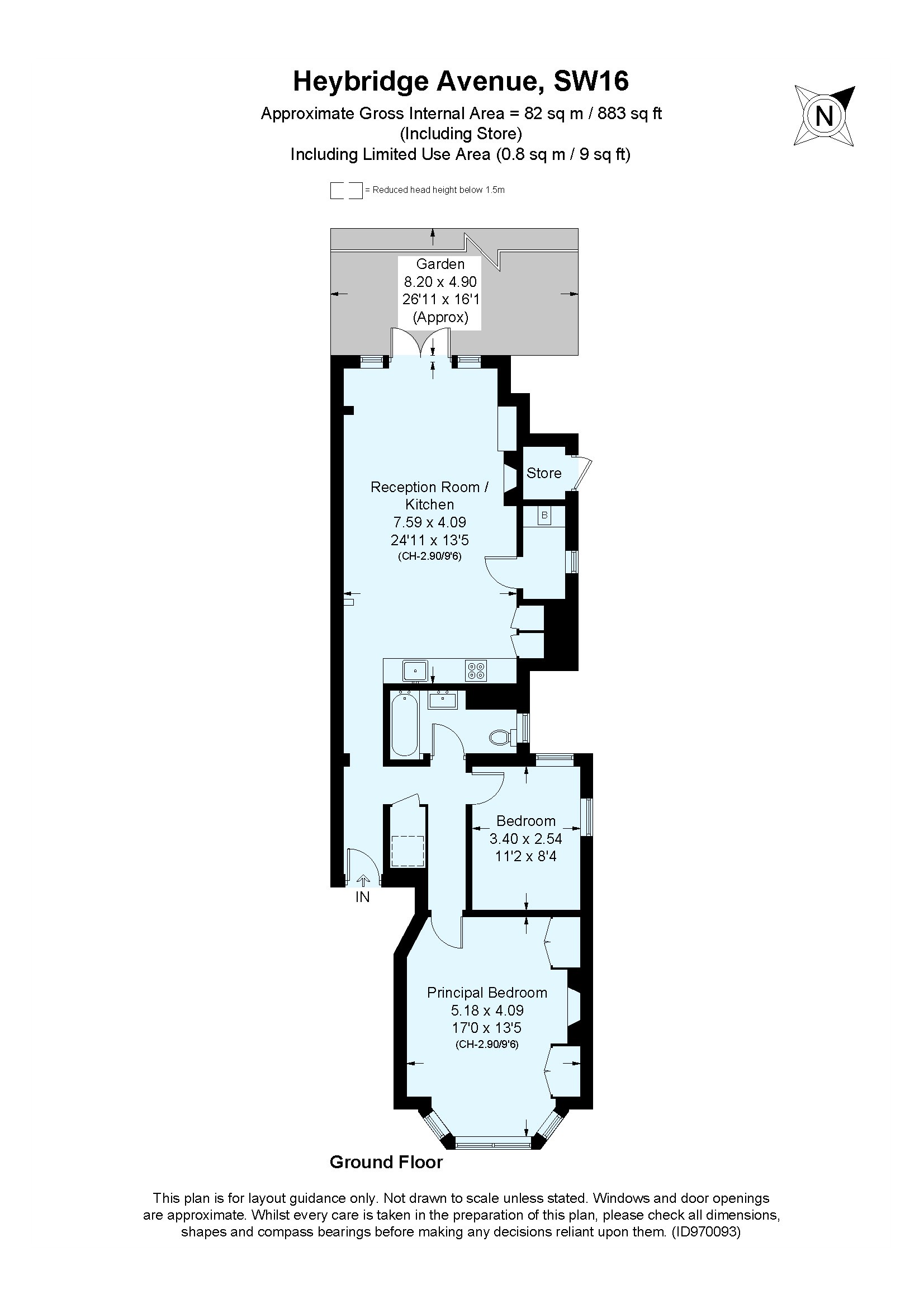 2 bedroom property for sale in Heybridge Avenue, London, SW16 (Ref