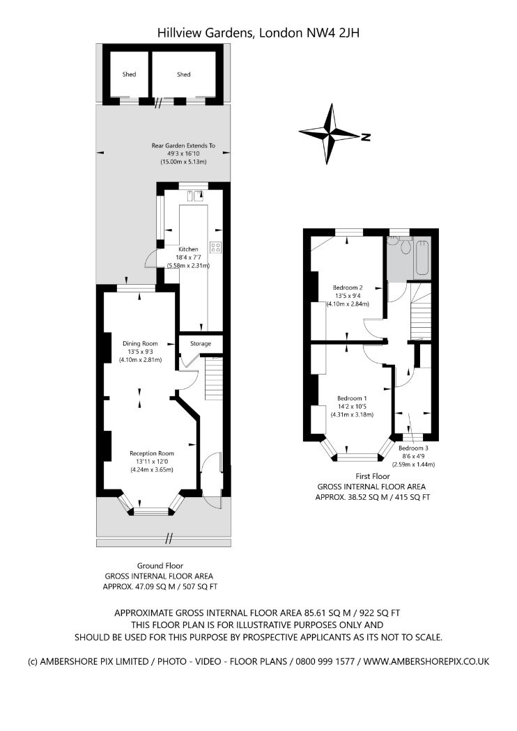 3 bedroom property for sale in Hillview Gardens, London, NW4 (Ref