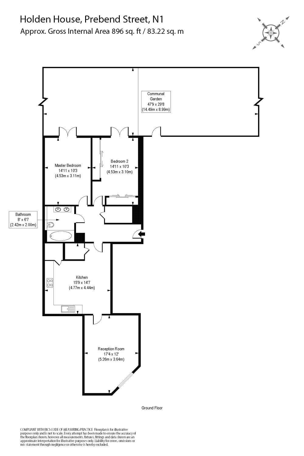 2 bedroom property for sale in Prebend Street, Islington, London, N1