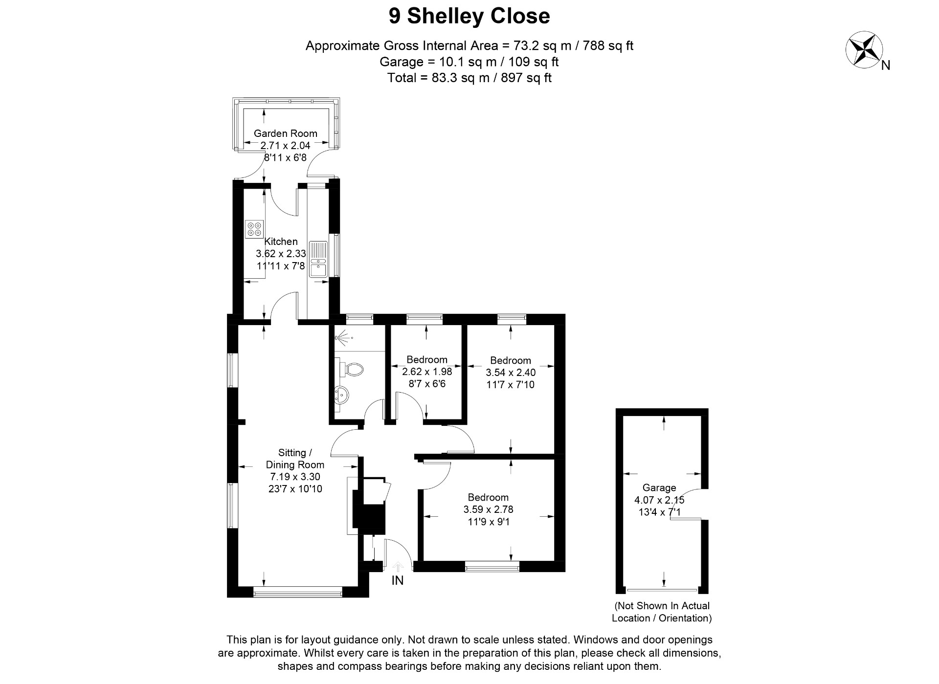 3 bedroom property for sale in Shelley Close, Balderton, Newark