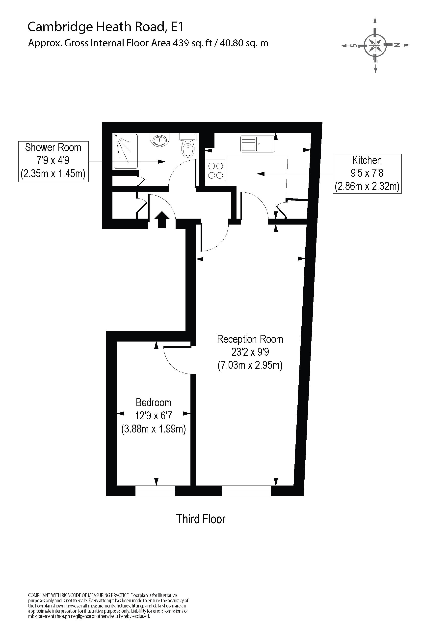 1 bedroom property for sale in Carmonlaw House, 179 Cambridge Heath Road, London, E1 (Ref